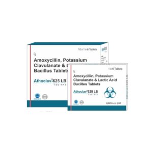 “Amoxicillin Potassium Clavulanate and Lactic Acid Bacillus Tablets Athoclav-625 LB third party pharma manufacturer and TPM supplier in India”