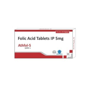 Folic Acid Tablets IP 5mg Athfol-5 vitamin supplement for folate deficiency