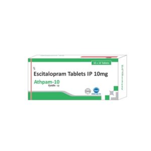 Escitalopram Tablets IP 10 mg Athpam-10 box packaging – third party manufacturing pharma product in India